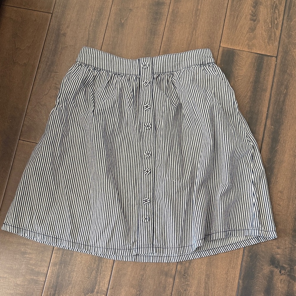 Mossimo Supply Co. Navy and White Striped A-Line Skirt